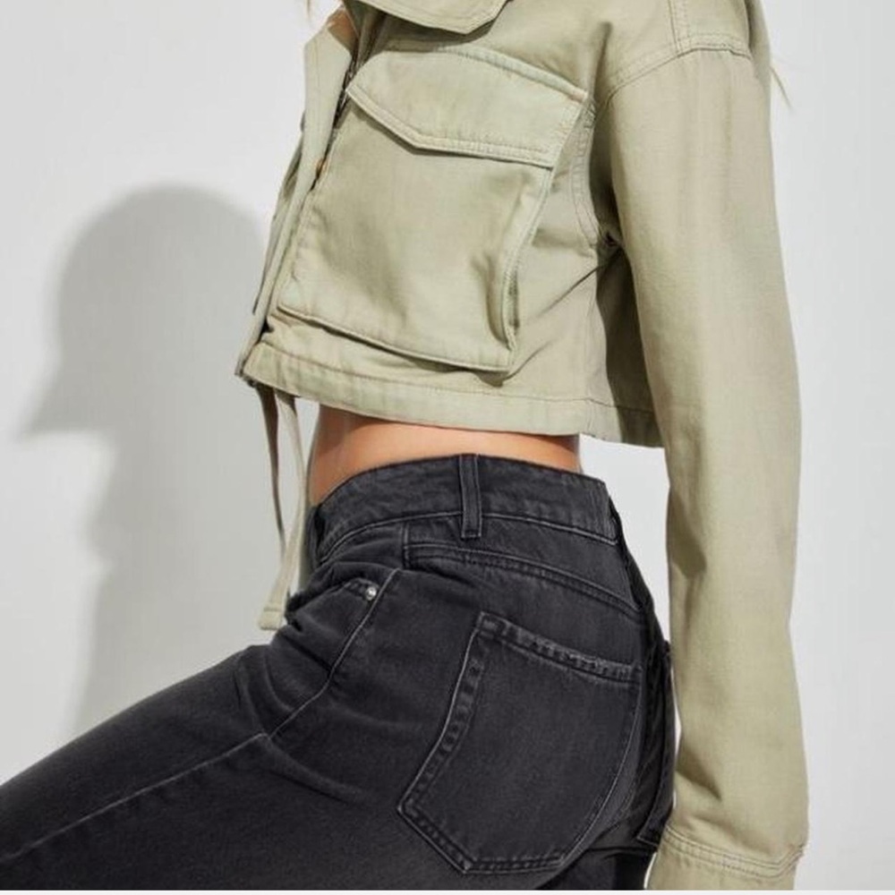 Garage Khaki Cropped Utility Jacket